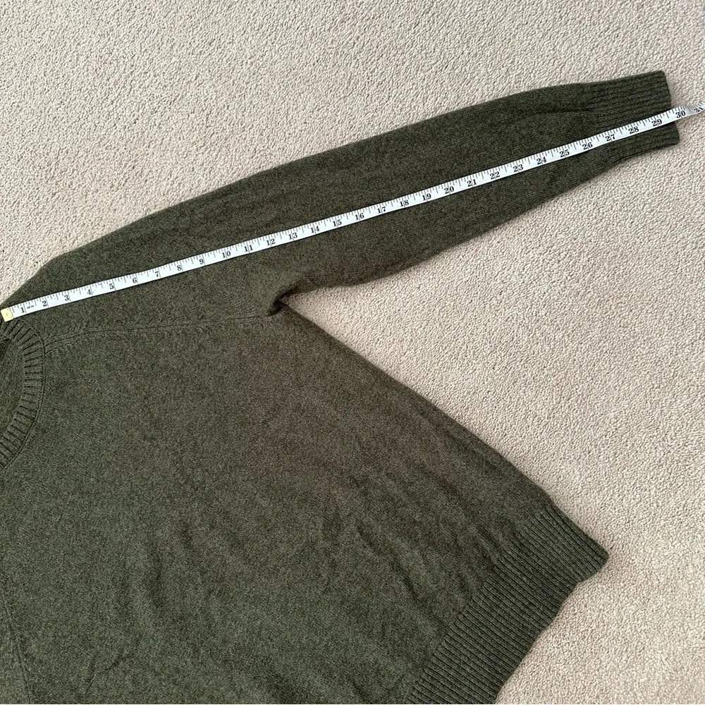 J. Crew Olive Green Crewneck Sweater In Super Soft Lambswool Blend